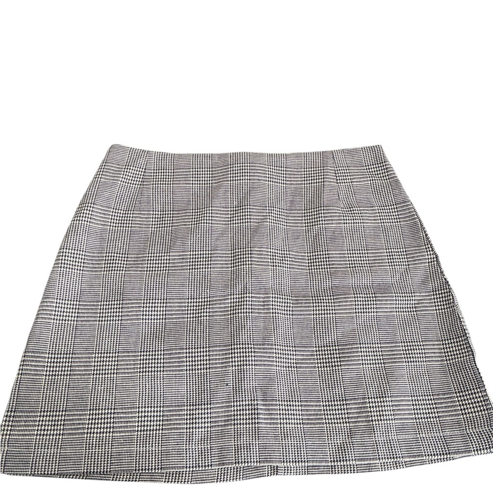 SHEIN Monochrome Checkered A-Line Skirt Mini